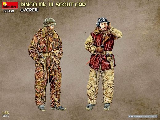 1/35 Бронеавтомобіль Dingo Mk.III Scout Car з фігурами та аксесуарами (Miniart 53088), збірна модель