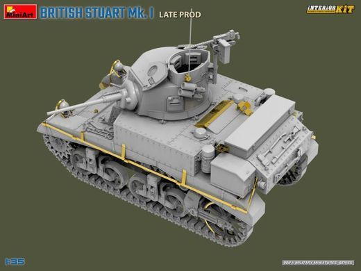 1/35 Британський легкий танк Stuart Mk.I пізнього виробництва, з повним інтер'єром (MiniArt 35441), збірна модель