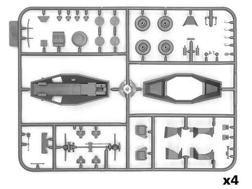 1/72 Набір "Легкі бронемашини Вермахту: Sd.Kfz.222, Sd.Kfz.223, Sd.Kfz.260, Sd.Kfz.261" (ICM DS7207), збірні моделі