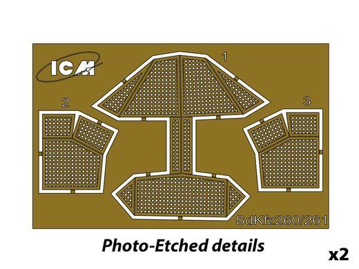 1/72 Набір "Легкі бронемашини Вермахту: Sd.Kfz.222, Sd.Kfz.223, Sd.Kfz.260, Sd.Kfz.261" (ICM DS7207), збірні моделі