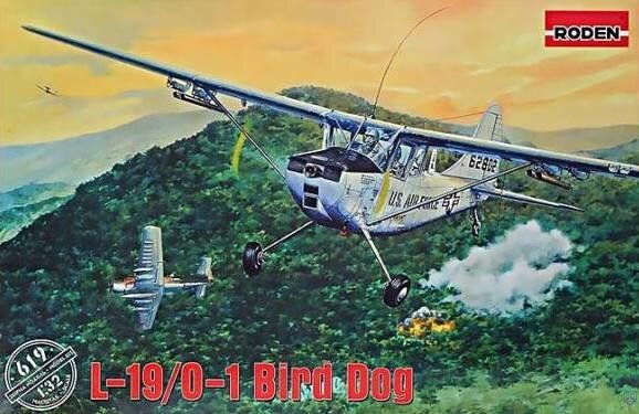 1/32 Cessna L-19/O-1 Bird Dog американський літак зв'язку і спостереження (Roden 619) збірна модель