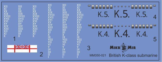 1/350&nbsp;K-Class Submarine британський підводний човен (MikroMir 350-21), збірна модель