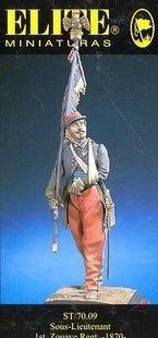 70 мм Sous-Lieutenant 1st Zouave Regt. 1870 (Elite Miniaturas 70-09) коллекционная миниатюра, сборная оловянная