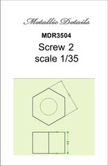 1/35 Болт #2, 1.1 х 0.8 мм * 100 штук (Metallic Details MDR3504) Screw #2