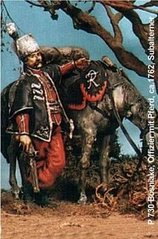 54 мм Bosniake, Offizier mit Pferd ca. 1762 Subalterner