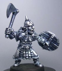 HassleFree Miniatures - Borak, male orc Champion with axe and shield - HF-HFO003