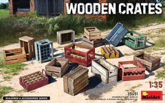 1/35 Деревянные ящики, 16 штук (Miniart 35651 Wooden Crates), сборные пластиковые