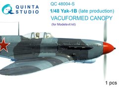 1/48 Скло для літака Як-1Б, для моделей Modelsvit, вакуумне термоформування (Quinta Studio QC48004-S)