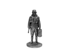54мм Німецький солдат із термосами, Друга світова війна, колекційна олов'яна мініатюра