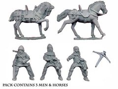 Средневековье (Medieval World) - Mounted Crossbowmen (3) - Crusader Miniatures NS-CM-MEH102
