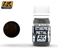 Металік палений метал, серія XTREME METAL, 30 мл (AK Interactive AK484 Burnt Metal), емалевий