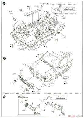 1/24 Автомобиль Mitsubishi V24WG Pajero Metal Top Wide XR-II '91, в комплекте кастомные детали и колеса (Aoshima 056974), сборная модель