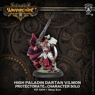 High Paladin Vilmon, Protectorate of Menoth, мініатюра Warmachine (Privateer Press Miniatures PIP32039), збірна металева нефарбована
