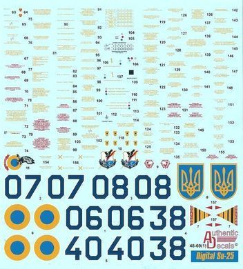 1/48 Декаль для Сухой Су-25 ВВС Украины, пиксельный камуфляж (Authentic Decals 4869)