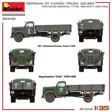 1/35 Німецька вантажівка&nbsp;Opel Blitz&nbsp;3,6-36S Pritsche-Normal-Type (MiniArt 35442), збірна модель