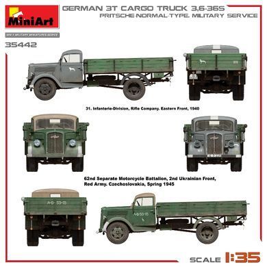 1/35 Німецька вантажівка&nbsp;Opel Blitz&nbsp;3,6-36S Pritsche-Normal-Type (MiniArt 35442), збірна модель