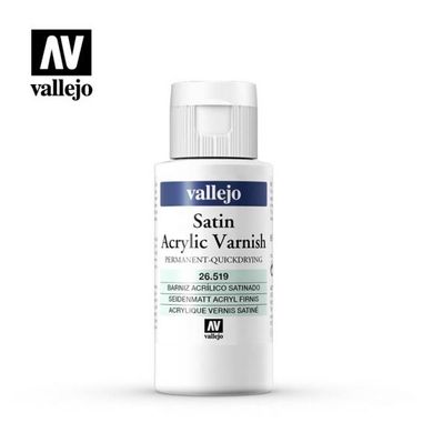 Лак сатиновый акриловый, 60 мл (Vallejo 26519) Satin Acrylic Varnish