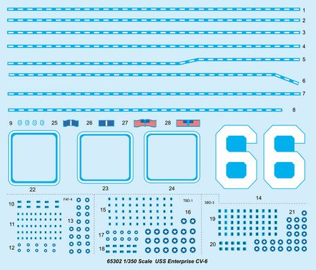 1/350 USS Enterprise CV-6 американський авіаносець (I Love Kit 65302), збірна модель