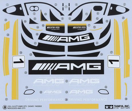 1/24 Автомобіль Mercedes-Benz AMG GT3 (Tamiya 24345), збірна модель