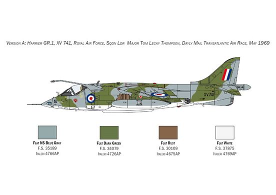 1/72 Літак Harrier GR.1 "Transatlantic Air Race 50th Anniversary (Italeri 1435), збірна модель