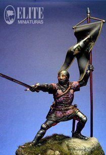 54 мм Knight with Banner, 14th Century