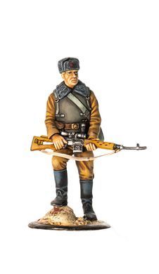 54мм Советский десантник, 1984 год, коллекционная оловянная миниатюра (Andrea Miniatures SG-F09), сборная неокрашенная
