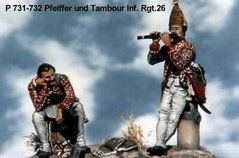 54 мм Pfeiffer und Tambour Inf. Regt. 26 mit Grundplatte