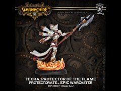 Feora, Protector of the Flame, Protectorate of Menoth, миниатюра Warmachine (Privateer Press Miniatures 32040), сборная металлическая