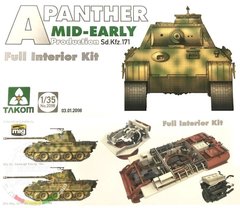 1/35 Pz.Kpfw.V Ausf.A Panther mid-early production, модель з інтер'єром (Takom 2098), збірна пластикова