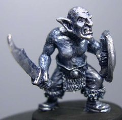 HassleFree Miniatures - Mikal, male goblin with scimitar and shield - HF-HFO004