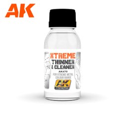 Растворитель и очиститель для металликов Xtreme Metal, 100 мл (AK Interactive AK470 Xtreme Thinner and Cleaner)