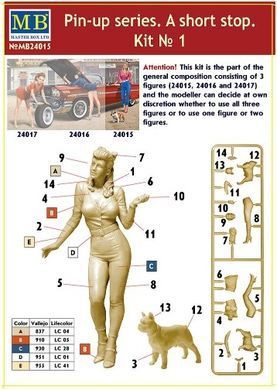 1/24 Короткая остановка. Набор №1. Серия PIN-UP (Master Box 24015) 75 мм