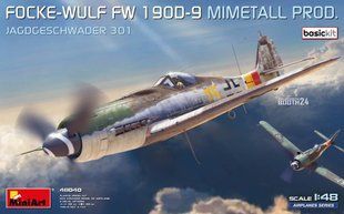 1/48 Винищувач Focke-Wulf&nbsp;FW-190D-9 Mimetall Prod. ескадрилії JG 301, серія Basic Kit (Miniart 48040), збірна модель