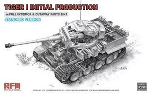 1/35 Танк Pz.Kpfw.VI Ausf.E Tiger I, полностью интерьерная модель с металлическим стволом и панелями с вырезом под внутренности (Rye Field Model RM5130), сборная модель
