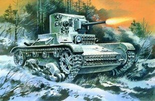 1/72 Т-26 с башней БТ-2, советский легкий танк (UM Military Technics UMMT 405), сборная модель