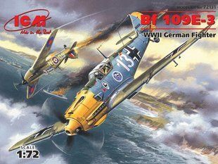 1/72 Messerschmitt Bf-109E-3 німецький винищувач (ICM 72131), збірна модель