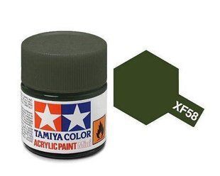 Фарба Tamiya XF-58 Olive Green, матова акрилова, 10 мл (Tamiya 81758)