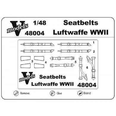 1/48 Паски безпеки літаків Luftwaffe Другої світової (Vmodels 48004), метал