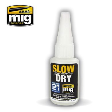 Клей цианакрилатный медленного загустевания, 21 гр (Ammo by Mig A.MIG-8013 Slow Dry Cyanoacrylate)