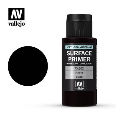 Грунтовка Черная акрил-полиуретановая, 60 мл (Vallejo 73602 Black Surface Primer Acrylic-Polyurethane)