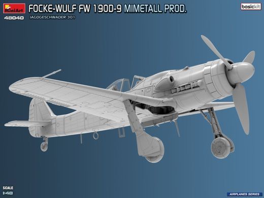 1/48 Винищувач Focke-Wulf&nbsp;FW-190D-9 Mimetall Prod. ескадрилії JG 301, серія Basic Kit (Miniart 48040), збірна модель