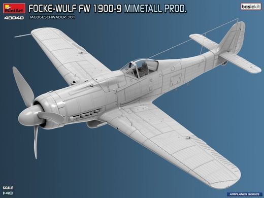1/48 Винищувач Focke-Wulf&nbsp;FW-190D-9 Mimetall Prod. ескадрилії JG 301, серія Basic Kit (Miniart 48040), збірна модель