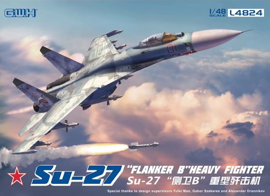 1/48 Сухой Су-27 реактивный истребитель, новая разработка 2021 года NEW TOOL (Great Wall Hobby L4824), сборная модель