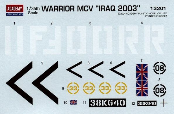1/35 Warrior MCV британська БМП, Ірак 2003 року (Academy 13201), збірна модель