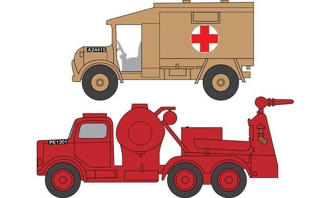 1/76 RAF Emergency Set: Austin K.2 Ambulance and Austin K.6 Crash Tender (Airfix 03304) ДВЕ сборные модели