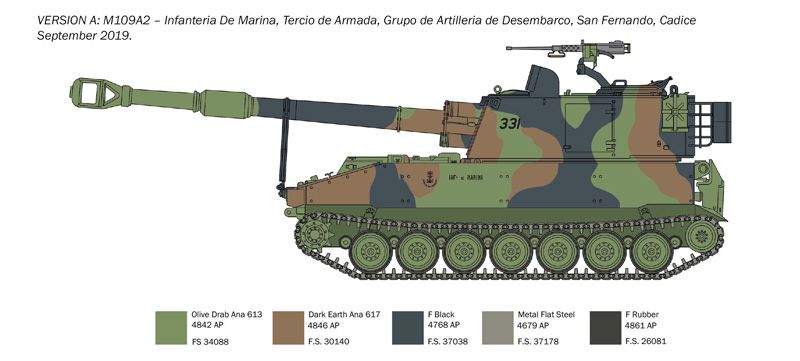 1/35 САУ M109 A2/A3/G самохідна артилерійська установка (Italeri 6589), збірна модель