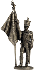 54 мм Офіцер-стягоносець 5-го лінійного полку "Реал Калабрія", Неаполь 1811-12 років, колекційна олов'яна мініатюра (EK Castings NAP-19)