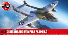 1/48 de Havilland Vampire FB.5/FB.9 британский истребитель-бомбардировщик (Airfix A06108), сборная модель