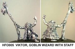 HassleFree Miniatures - Viktor, male goblin wizard with staff - HF-HFO005