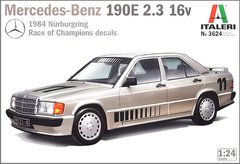 1/24 Автомобіль Mercedes-Benz 190E 2.3 16v (Italeri 3624), збірна модель
